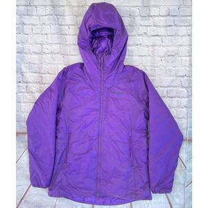Womens PATAGONIA DAS Light Hoody Insulated Jacket Purple Large